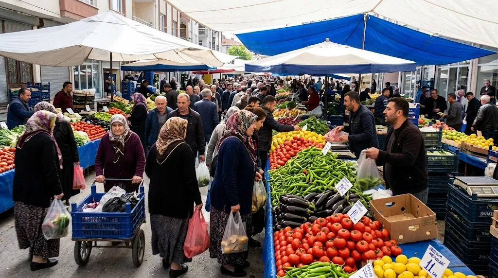 Pazarın İçinde Renkli Yaşam